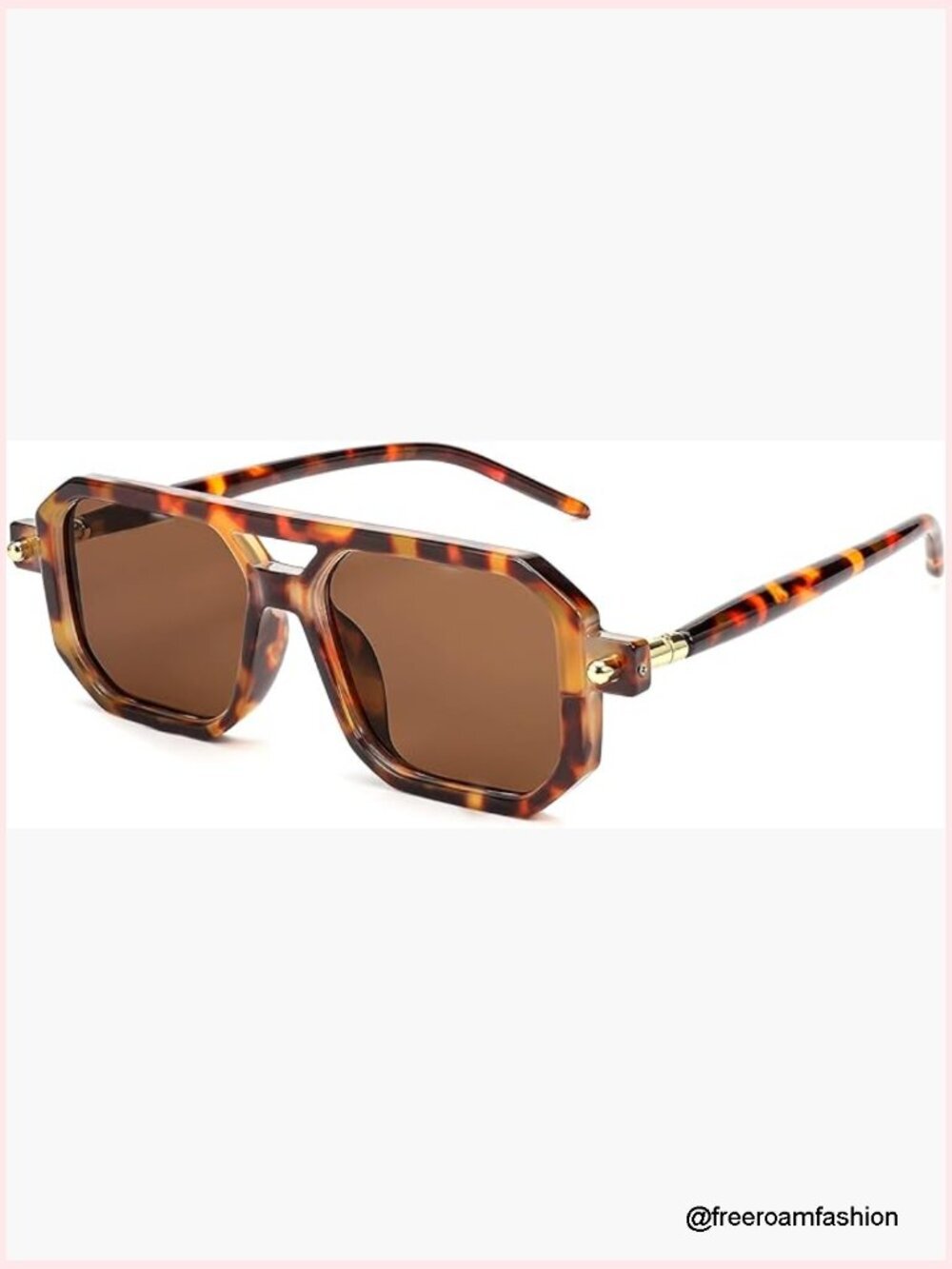 Retro Rectangle Aviator Sunglasses UV400 Protection Lightweight Plastic Frame